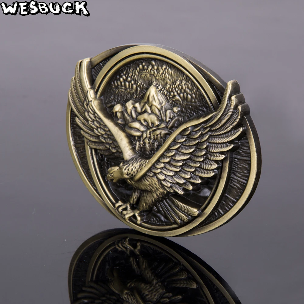 WesBuck Brand Eagle Metal Cool Belt Buckles for Man Unisex Western Fashion Buckle Cowboys Cowgirls Paracord Buckle Luxury Hebill