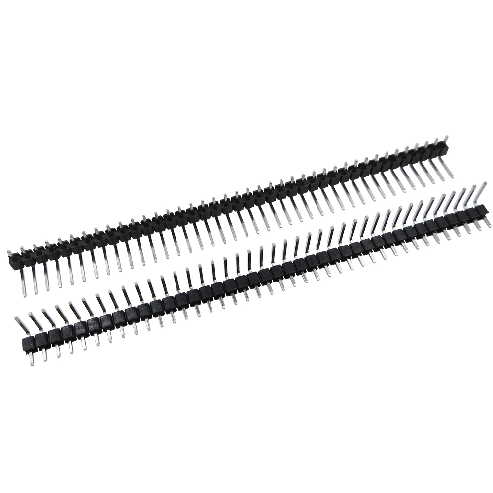 رائجة البيع 50 قطعة 40 دبوس 1x40 صف واحد ذكر 2.54 مللي متر قابلة للكسر رأس دبوس زاوية الحق موصل قطاع الانحناء