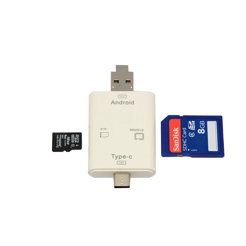 SR Multifunktions-Kartenleser SD Micro USB 3.1 Typ-C USB 2.0 Micro 3-in-1-Computertelefon-Adapter