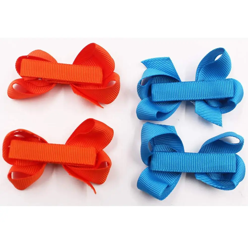 Nministériels ds de cheveux pour bébés filles, mini nœuds avec ruban gros-grain, pinces crocodile, entièrement doublées, cheveux fins, nourrissons,