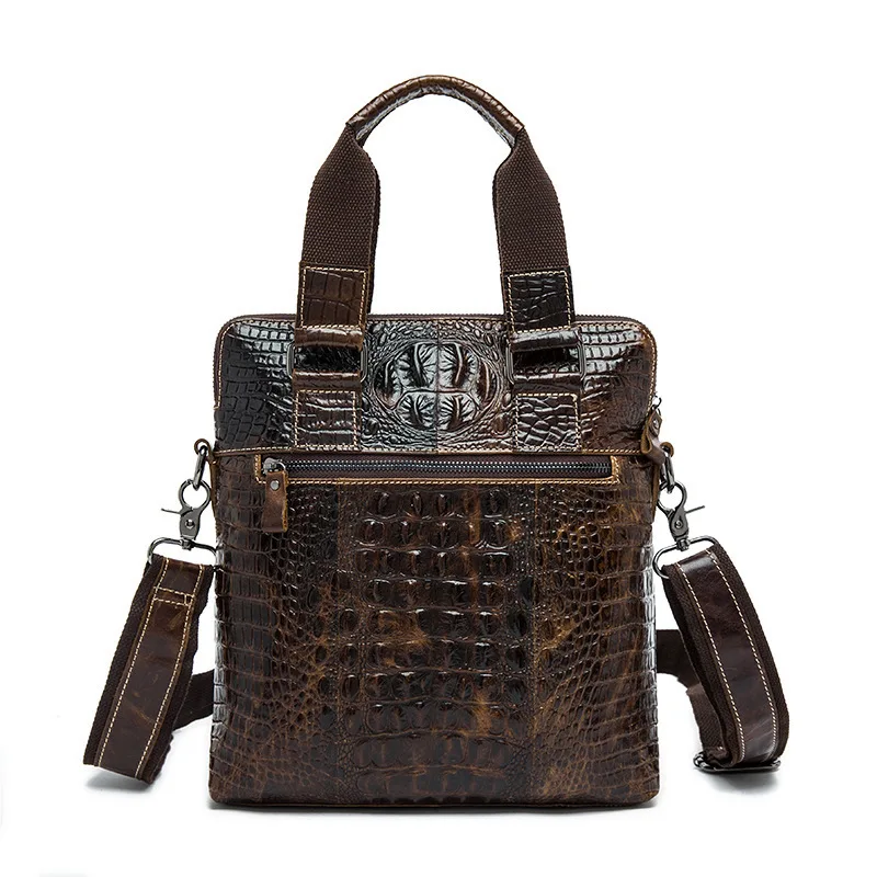 crocodile Genuine Leather Bag Men Bag Cowhide Men Crossbody Bags Men\'s Travel Shoulder Bags Tote ipad Briefcases Handbag