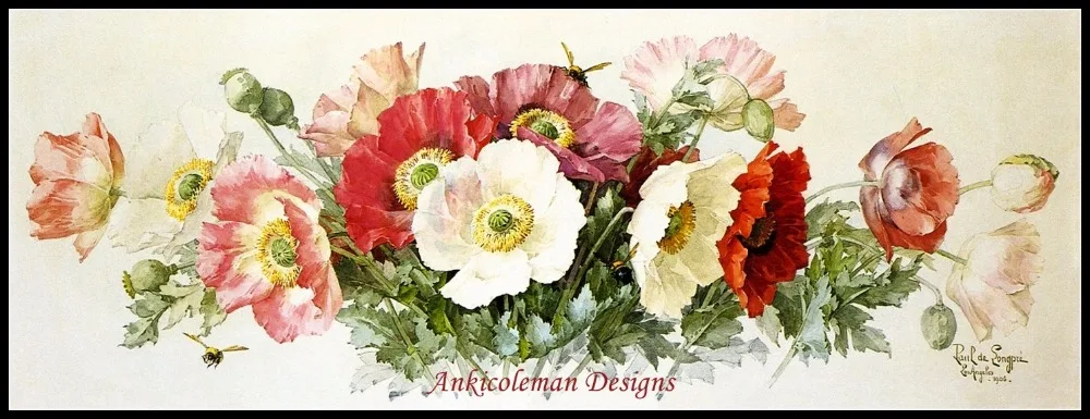 Needlework for embroidery DIY DMC High Quality - Counted Cross Stitch Kits 14 ct Oil painting - Icelandic Poppies