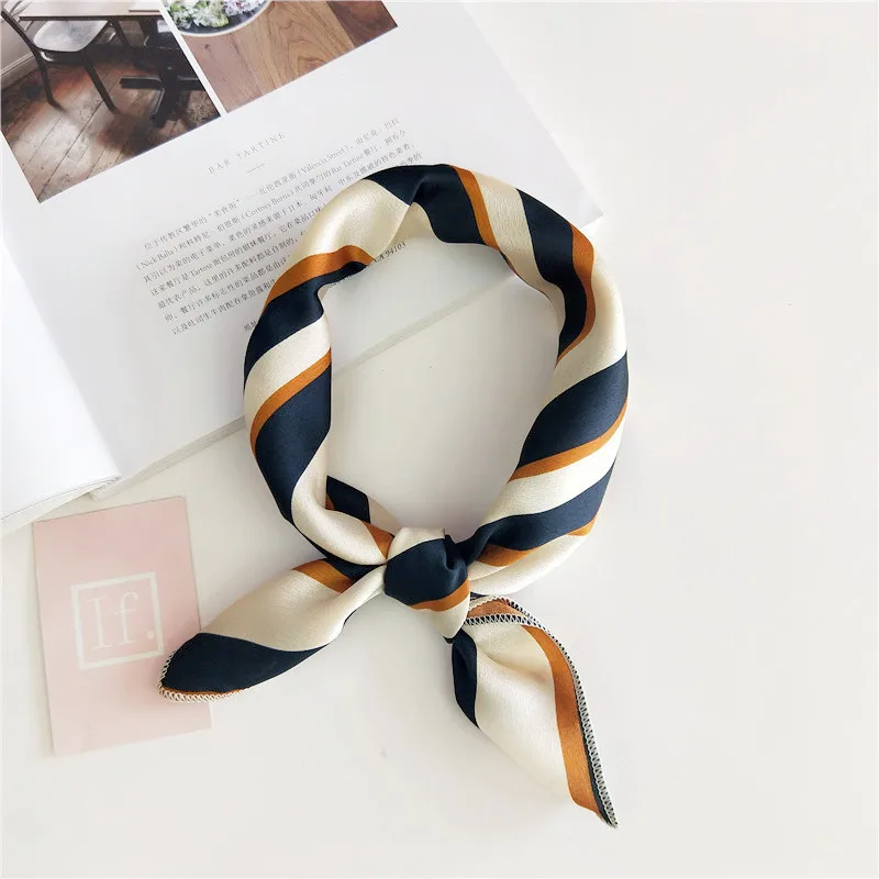 Hair Scarf Tie Animal Print Red Love Satin 49cm Small/Square/Silk/Neck/Ring/Scarf Winter Head Scarf For women Neckerchief 2021