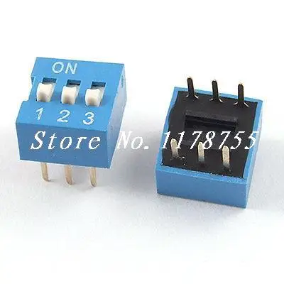 10 Pcs Blue 2.54mm Pitch Double Row 6 Pin 3 Positions Ways Slide Type DIP Switch