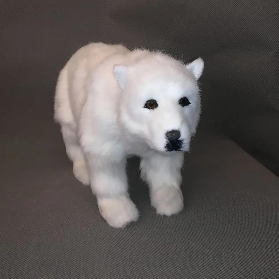 

real life toy white polar bear 27x20CM hard model,polyethylene&fur bear ,decoration toy gift h0069