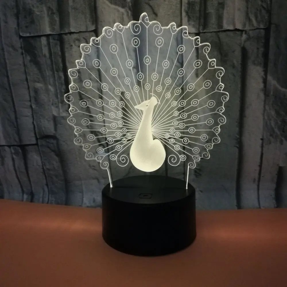 

Manufacturers Direct Sales Of Peacock 3d Led Colorful Night Lamp Atmosphere Acrylic Small Table Lamps Creative Gift Desk Lamp