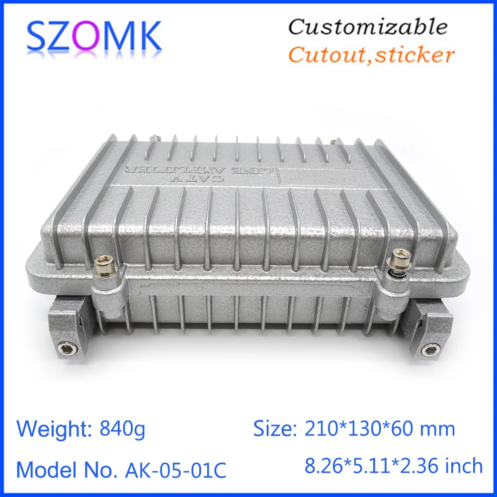 1Piece Cast aluminum amplifier housing IP68 waterproof Sealed box housing for electronics SZOMK junction box for outdoor case