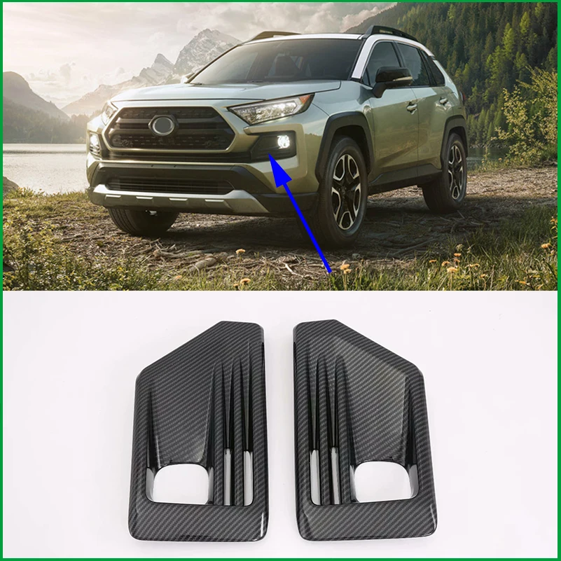 

For Toyota RAV 4 RAV4 Adventure 2019 2020 ABS Front Bumper Fog Lamp light Frame Cover Sticker Trim Car Styling Auto Parts