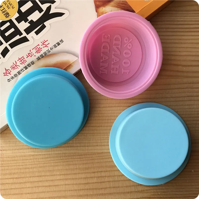 500pcs Round 100% Hand Made DIY Silicone Mold Soap Mold Fondant Cake Decorating Tools Handmade Fondant 7.3*7.3*2.8cm ZA5635