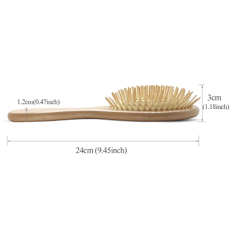 Brainbow Wooden Comb Scalp Massage Brush Natural Wood Needle Healthy Comb Antistatic Cushion Hair Brush Hair Care Styling Tools