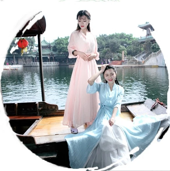 Hanfu-ملابس hanfu الوطنية لصيف 2019 ، أزياء صينية عتيقة للنساء ، فستان مسرح صيني