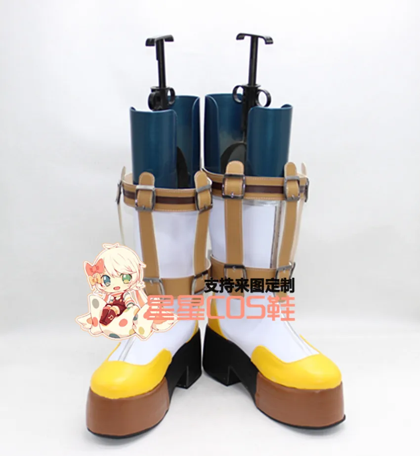 Tales of Zestiria Sorey Thick Heel White Girls Halloween Cosplay Shoes Boots X002