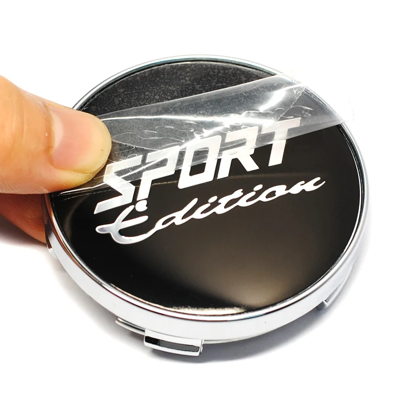 4pcs 60mm with Metal Aluminum 56mm SPORT Edition Logo Car Wheel Center Hub Cap Rim Refit Creative Badge Covers Decoration Hubcap