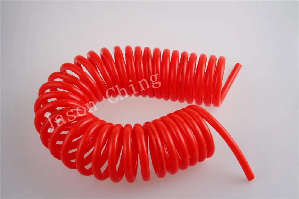 9M 30ft Polyurethane Tube PU Recoil Air Pipe 6mm x 4mm Coil Spring Hose Red