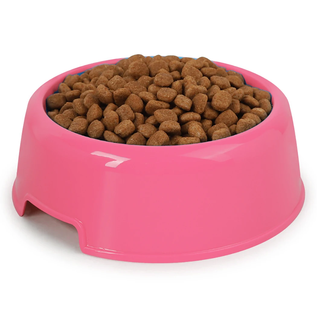 1Pc High Quality Solid Color Pet Bowls Candy-Colored Lightweight Plastic Single Bowl Small Dog Cat Pet Bowl Pet Feeding Supplies