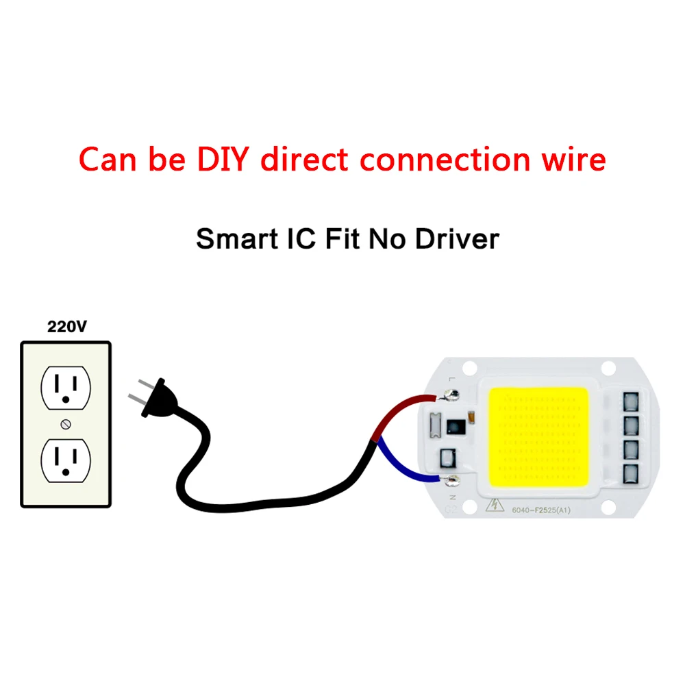 COB LED Lamp 10W 20W 30W 50W AC 220V IP65 Smart IC No Need Driver DIY Chip LED Bulb Flood Light Spotlight Lighting Lampada LED