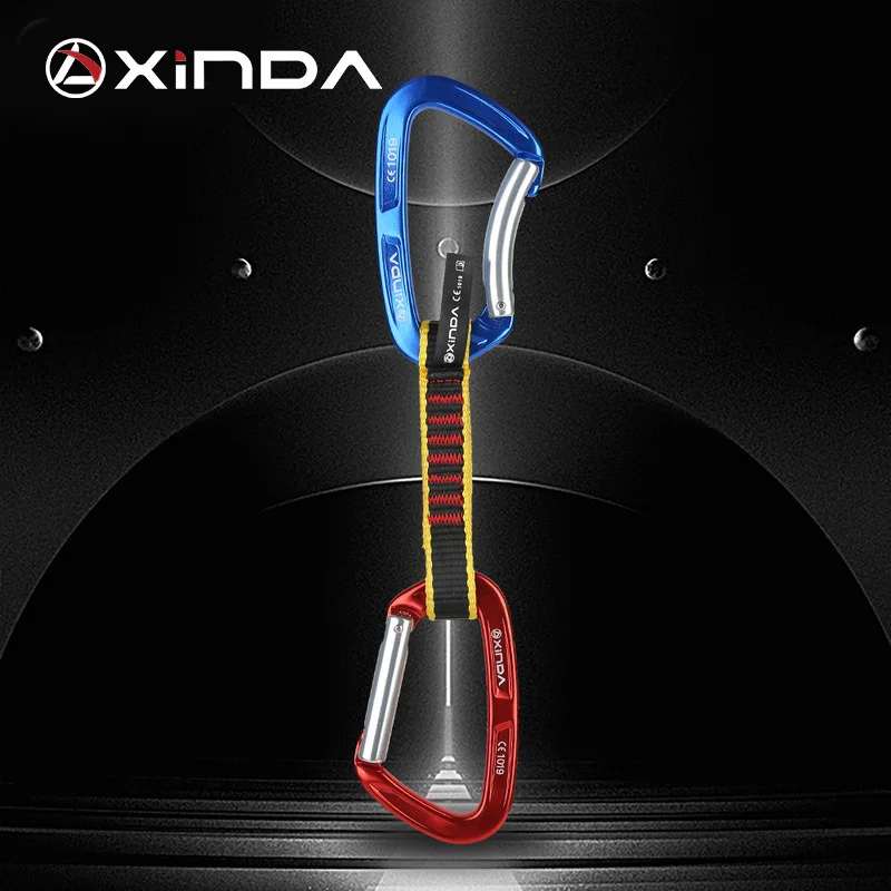 XINDA Professional Safety Lock Extenders Straight Bent Carabiner Rock Climbing Quickdraw Sling Mountaineer Outdoor Protect Kits