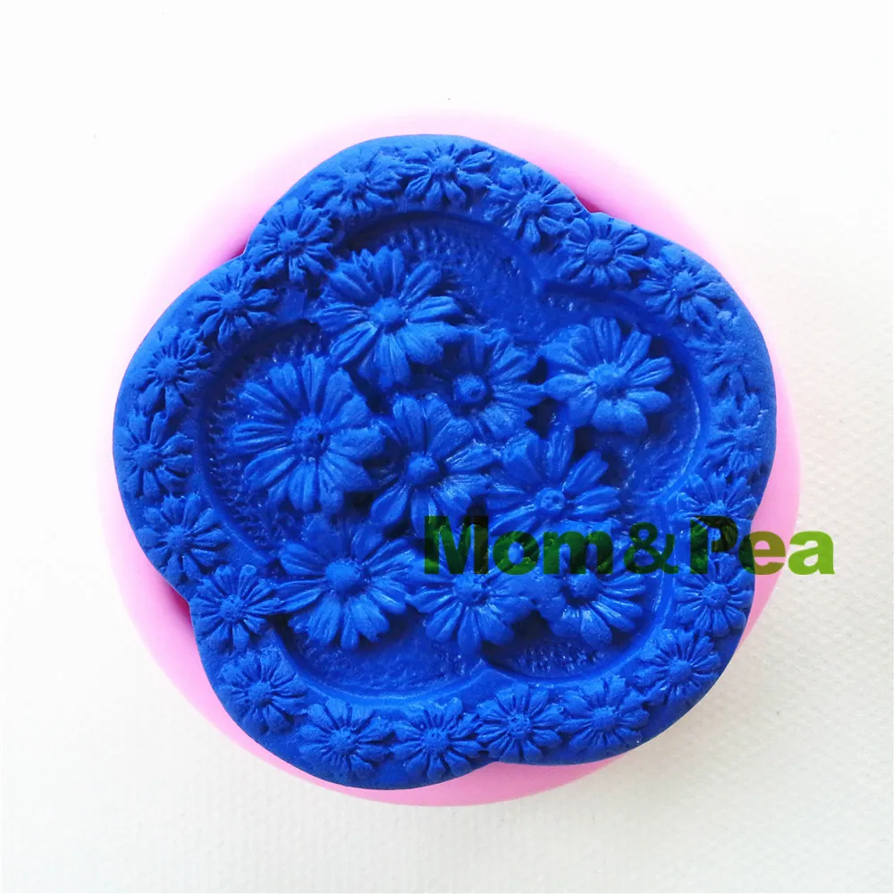 Mom&Pea 0780 Free Shipping Little Flower Shaped Silicone Soap Mold Cake Decoration Fondant Cake 3D Mold Food Grade