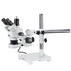 AmScope 3.5X-90X Trinocular Zoom Stereo Microscope w Boom Stand + 80 LED Light