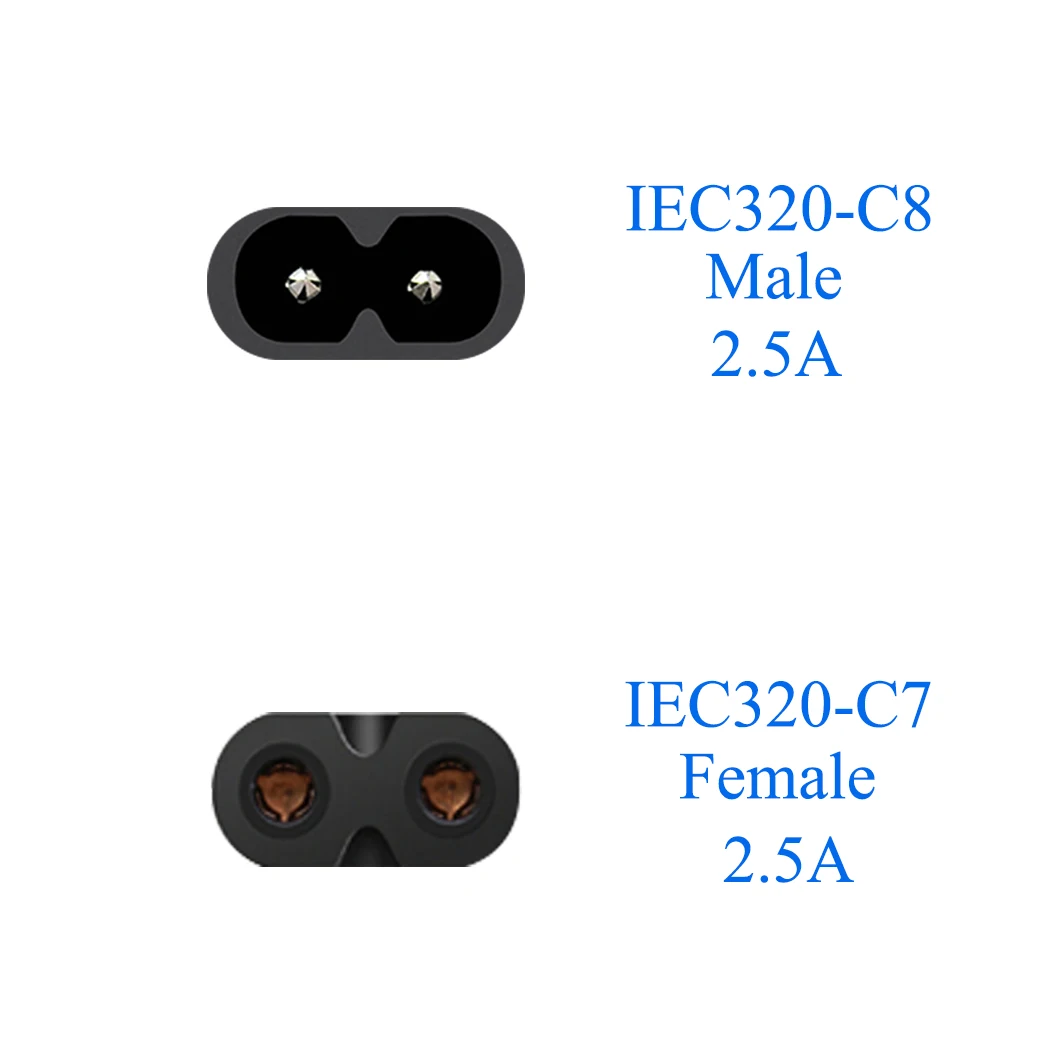 JORINDO IEC320 C7 TO C8 Power adapter,IEC 320 C7-C8 up down angle right angle AC Power adapte