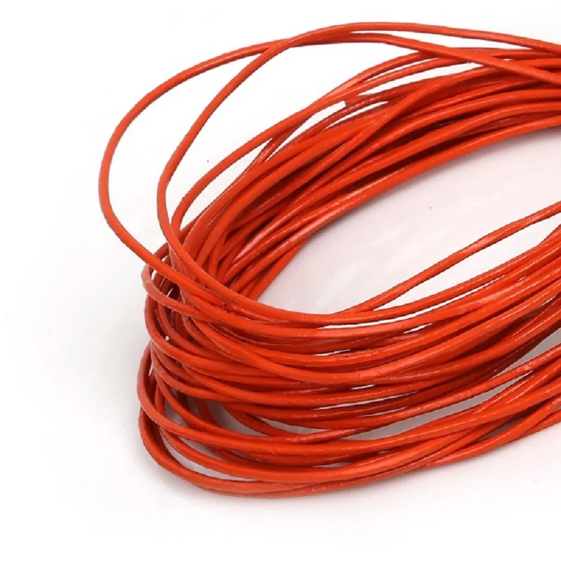 جديد وصول 1 ملليمتر 5 متر الحقيقي جلدية حبال حبل مستدير سلسلة الحبل ل سوار ذاتي الصنع & قلادة مجوهرات حرفة صنع