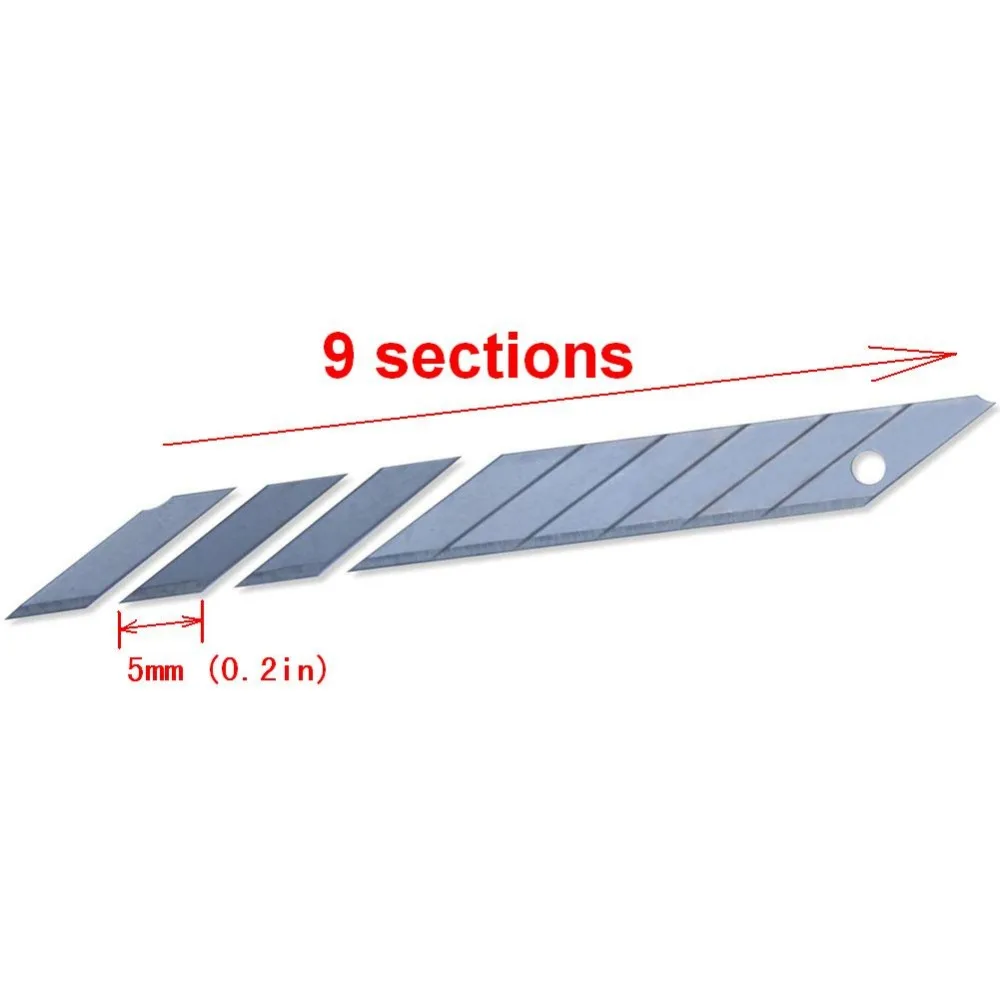 1 Box 10 pcs 30 Degree Angle Sharp Hard Alloy Steel Blades for Sliding Blade Knife 9mm Width Art Knife Blade