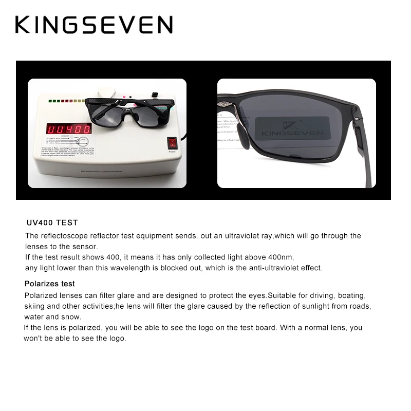 KINGSEVEN Nhôm Vuông Người Đàn Ông/Phụ Nữ Gương Phân Cực UV400 Kính Mặt Trời Kính Mát Kính Dành Cho Nam Giới