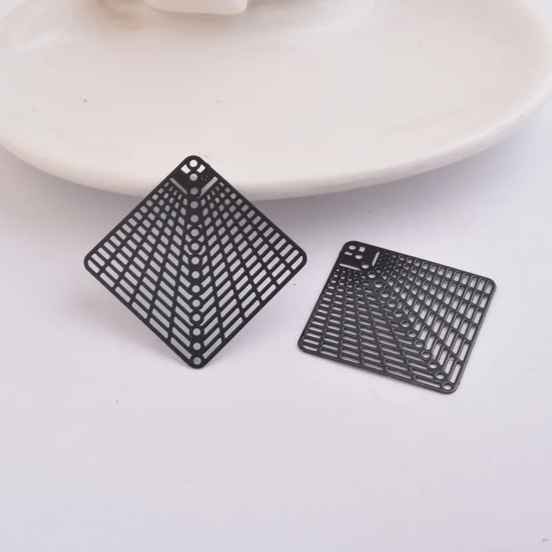 50 Stück AB1247 37*37mm Quadratische Anhänger Ohrring-Zubehör für Damen Bijoux Geometrisch – Detail 10