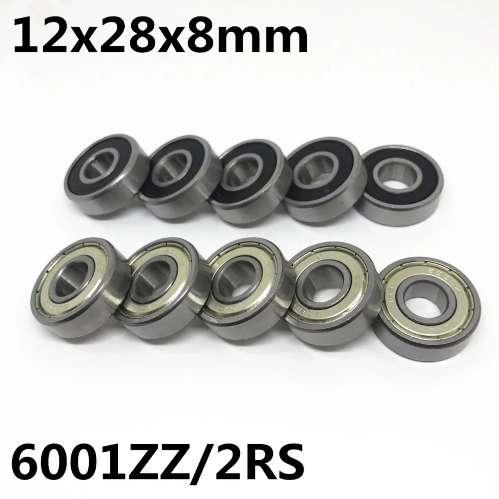 

10Pcs High quality 6001ZZ 6001-2RS ball bearing 12x28x8 mm deep groove ball bearing 6001RS 6001