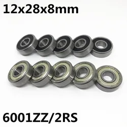 10Pcs High quality 6001ZZ 6001-2RS ball bearing 12x28x8 mm deep groove ball bearing 6001RS 6001