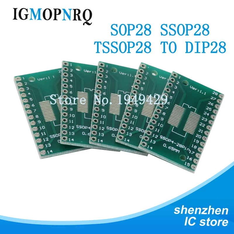 10 sztuk TSSOP28 SSOP28 SOP28 SMD do DIP28 IC Adapter konwerter gniazdo pokładzie moduł adaptery płyta 0.65mm 1.27mm integracja