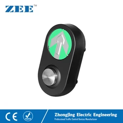 การจราจรคนเดินเท้า Push ปุ่ม Pedestrian Traffic Light LED การจราจรปุ่มลูกศรสีดำที่อยู่อาศัย