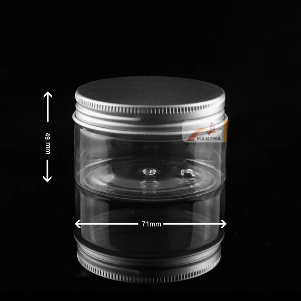 

20PCS/LOT 100g Clear Cream Jar, 100ML PET Jar, Cream Bottle with aluminum lids, different size with the previous jar ZKH115