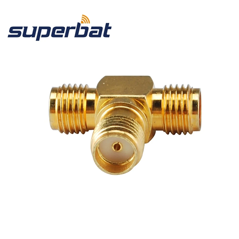 Superbat 5 szt. Adapter SMA gniazdo SMA na 2 żeńskie złącze koncentryczne RF typu „T”