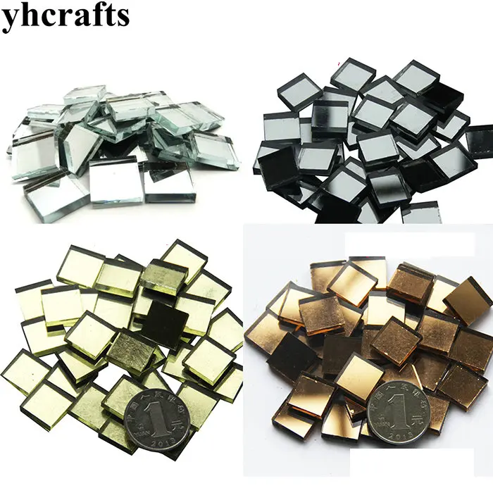 1000gram/LOT, Square glass mirror mosaic Handmade accessories Craft material Mosaic art