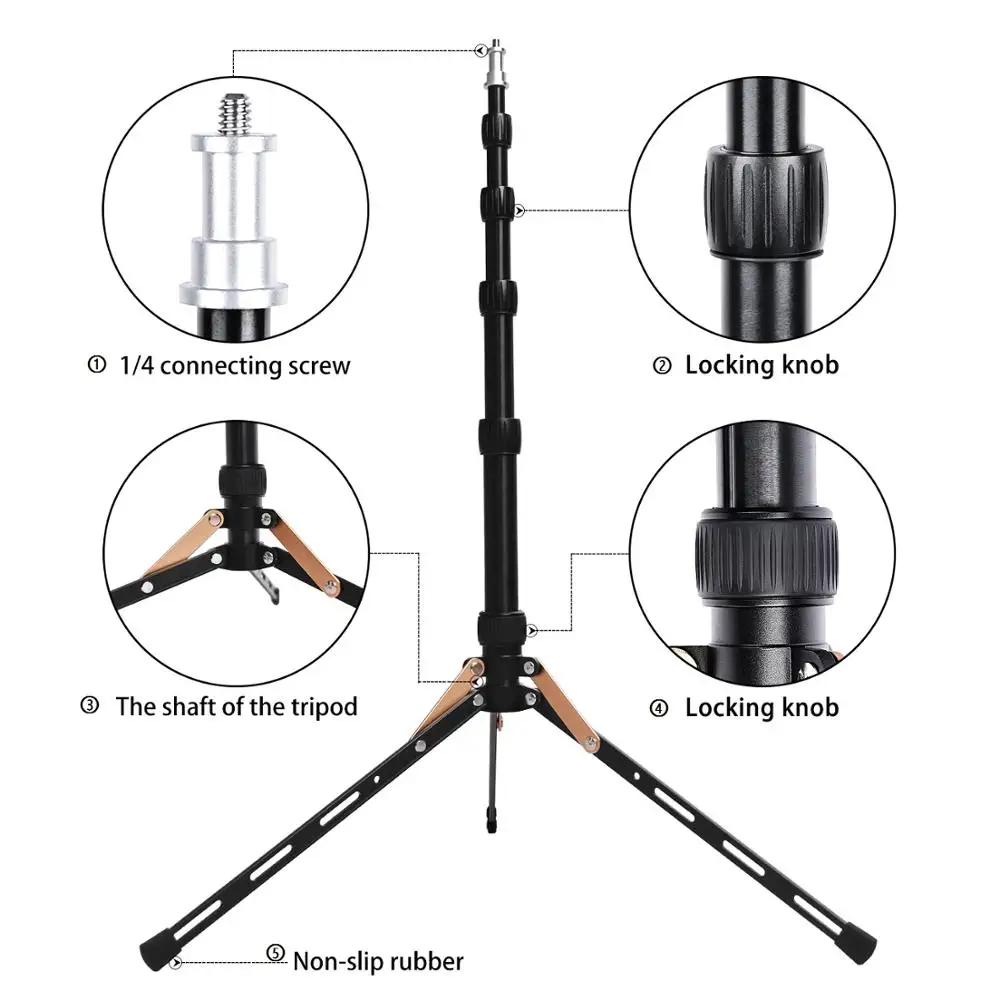 Fosoto FT-140 Phone Tripod Stand Travel Universal Photographic Lighting Tripod Flash Umbrellas Reflector Photo Studio Camera