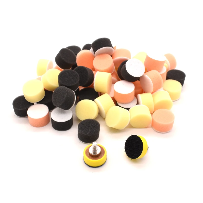 Polegada 25 mm Buff Kit Almofada de Polimento para Polimento de Carro Multiuso Almofada de Polimento 62 Peças