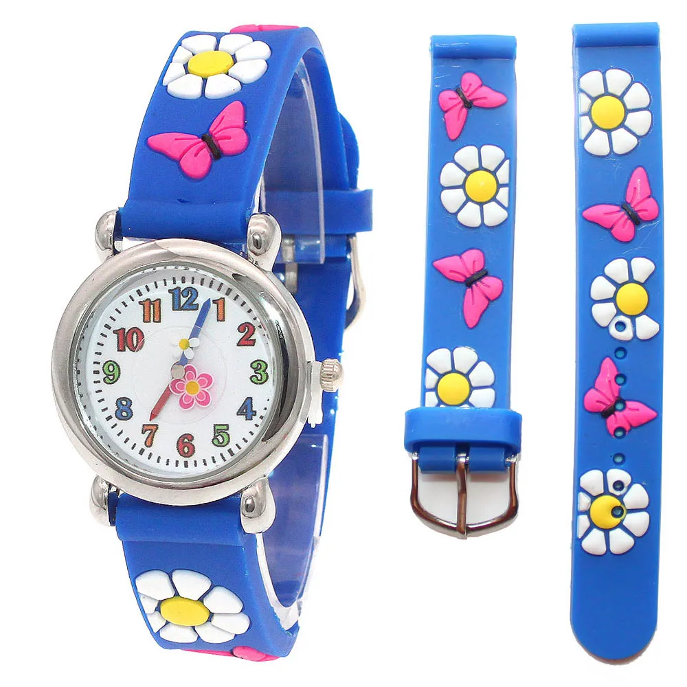 Nette Schöne schmetterling Cartoon kinder uhr mädchen Gummi kinder uhren jungen Silikon Quarz Armbanduhr Marke A24 Mädchen Geschenk