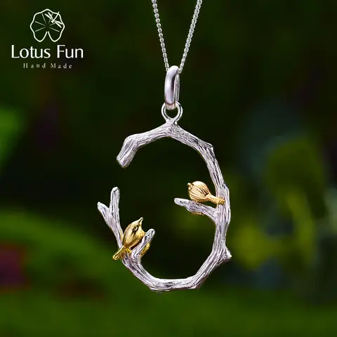 Silver Bird Pendant Lotus Fun