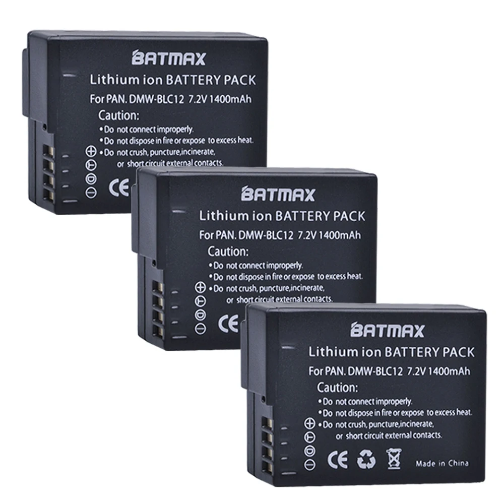 

3Pack DMW-BLC12 DMW BLC12PP BLC12E BLC12 BP DC12 DC12U BP-DC12 Batteries for Panasonic DMC GH2 G5 G6 V-LUX4 DMC-GH2 FZ1000 FZ200