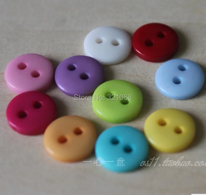 500 sets of mixed color children resin color 2 hand sewing button hole sewing button BJD doll cute baby multicolor button 8 mm