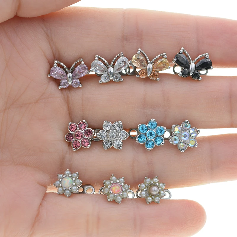 1PC 100% Surgical Steel 14G Micro Skin Diver Dermal Piercing Crystal Top Dermal Anchor Jewelled Piercings TopS Hide in Body