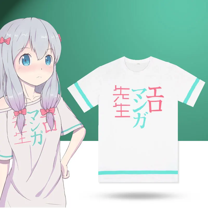 Anime Eromanga Sensei T-shirts Sagiri Izumi Cosplay Costumes Summer Short Sleeve Casual Tops Fancy Tee Shirt