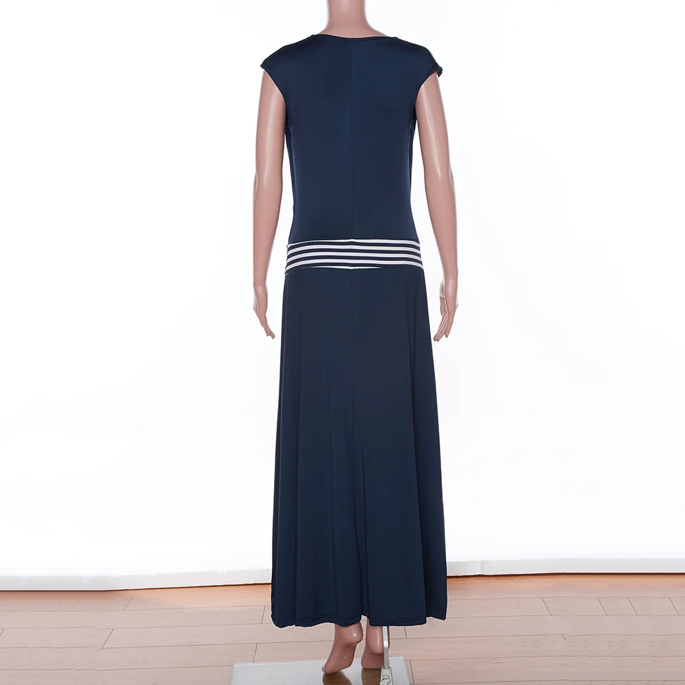 Big size 6XL Summer Dress Women Casual short sleeve stripe patchwork long dresses plus size women clothing 6xl dress Clearance