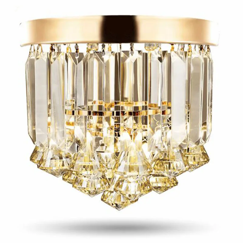 

Crystal ceiling Lights Champagne OR Clear Stainless Steel Round Crystal ceiling Lights Design for the Hotel Lobby bar cafe shop