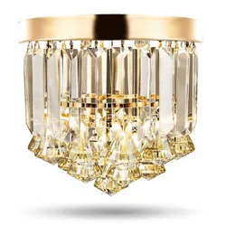 Crystal ceiling Lights Champagne OR Clear Stainless Steel Round Crystal ceiling Lights Design for the Hotel Lobby bar cafe shop