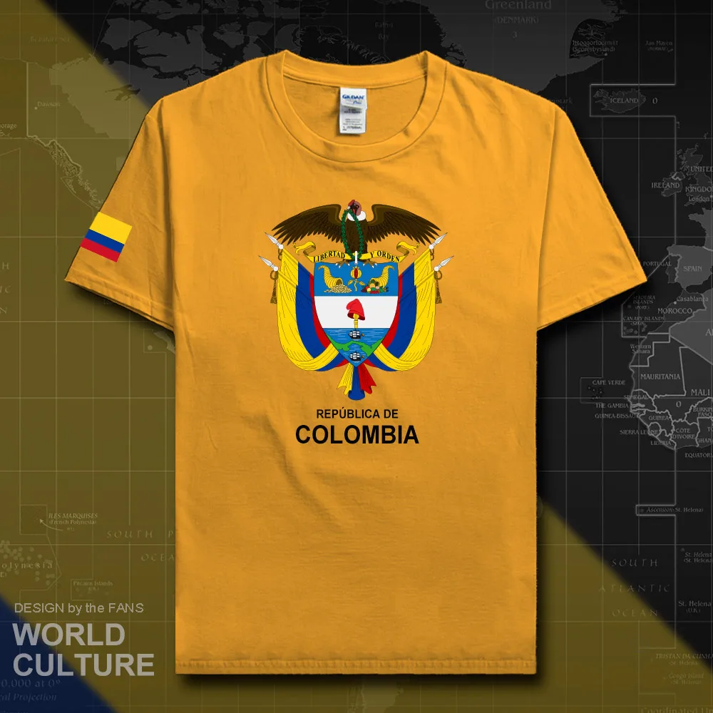 Colombia men t shirt fashion 2018 nation team jerseys t shirt cotton t-shirts streetwear fitness clothes country tees new COL 20