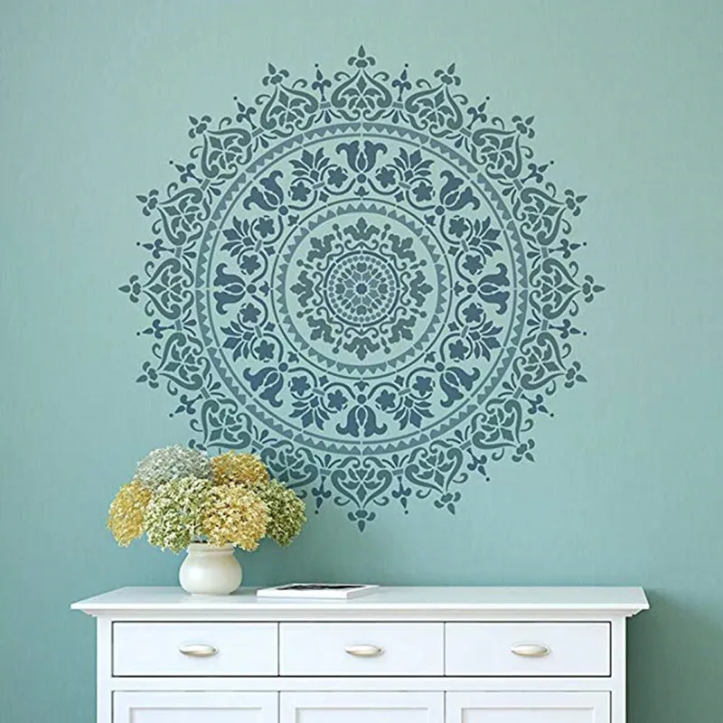 1PC Large Size Mandala Pattern Template Stencils For DIY Painting On Wall Wood Fabric