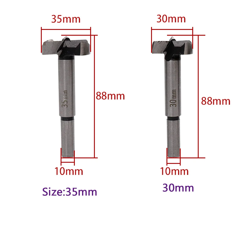 5pcs/Set 15-35mm Round Shank Hinge Hole Saw Cutter Wood Center Forstner Drill Bits  for Woodworking Power Tools accessories