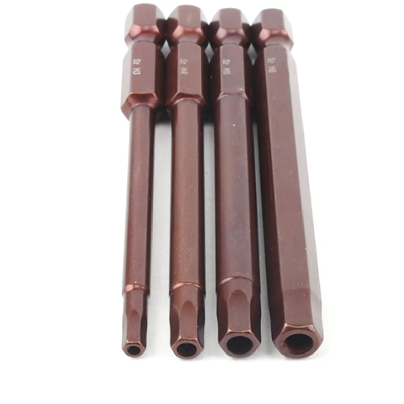 4 Pcs Set 1/4 Pollici Hex Shank Magnetic Testa Esagonale Cacciavite Bits Elettrico Driver Bit Utensili A Mano Cacciavite Punta del trapano S2